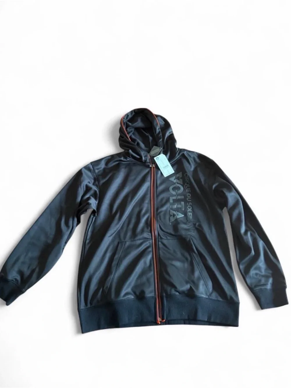 Men's Black Hooded Zip-Up Jacket with Subtle Logo